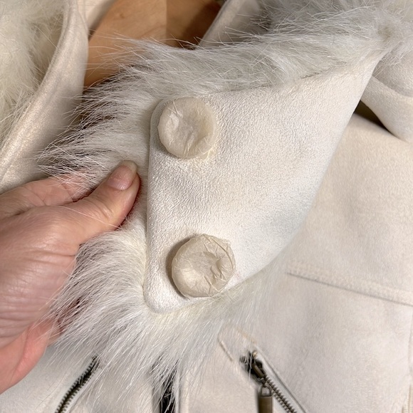 Bandolino Hooded Jacket with Faux Fur/Suede in Cream size S NWOT - Picture 10 of 16